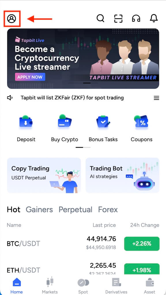 Tapbitのアカウント登録とログイン方法 Tapbitのアカウント登録とログイン方法